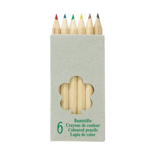 TINY TREE 6 db-os rövid színes ceruza készlet, fa