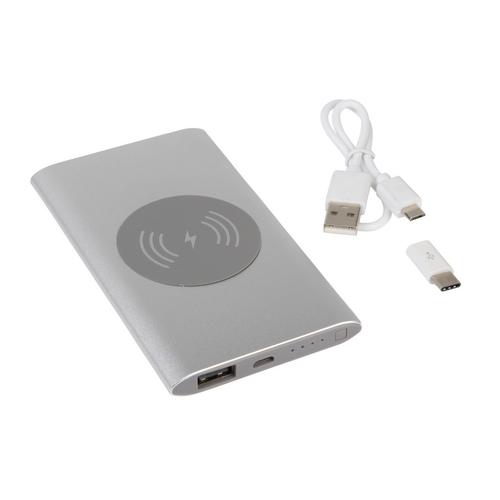 WIRELESS POWER powerbank, ezüst