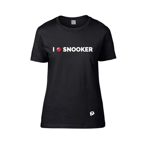 Női kereknyakú póló, fekete – I LOVE SNOOKER