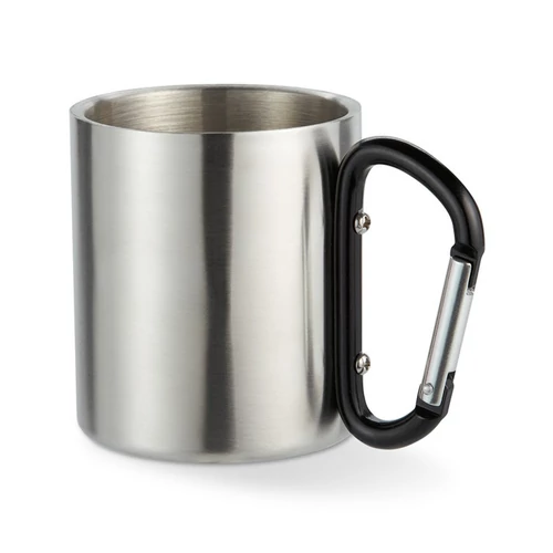 TRUMBO Duplafalú bögre/karabiner fül, fekete