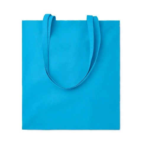 COTTONEL COLOUR + Pamut bevásárlótáska, 140 g., türkizkék