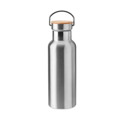 HELSINKI Duplafalú termosz, 500 ml, matt ezüst