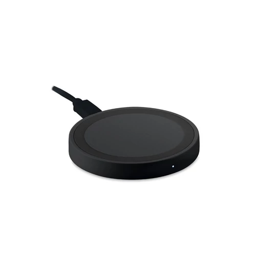 WIRELESS PLATO Kerek vezeték nélküli töltő, fekete