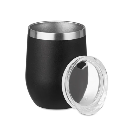 CHIN CHIN 350 ml duplafalú bögre, fekete