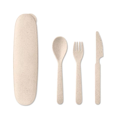 SIYA 3 részes evőeszköz készlet, beige