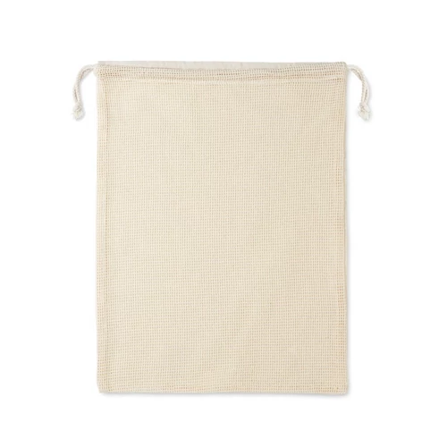 VEGGIE Hálós pamut bevásárlózsák, beige