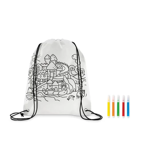CARRYDRAW Nemszőtt zsinóros táska, fehér